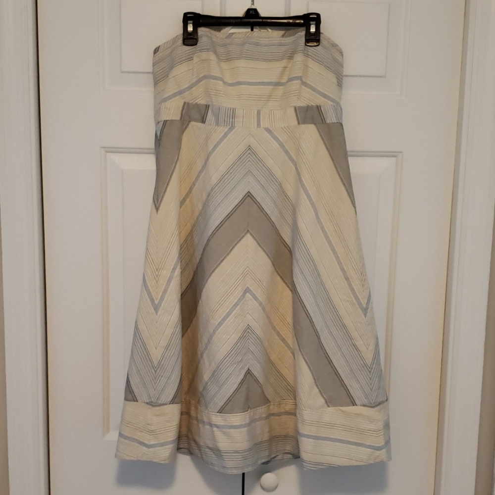 Strapless tan Gap dress